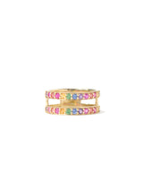 Classique Pavé Double Rainbow Sapphire Ring
