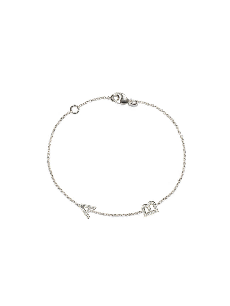 Customizable Love Letter Pavé Bracelet A to Z