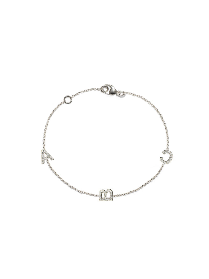 Customizable Love Letter Pavé Bracelet A to Z