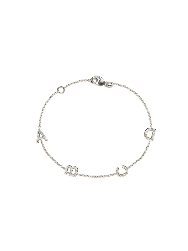 Customizable Love Letter Pavé Bracelet A to Z