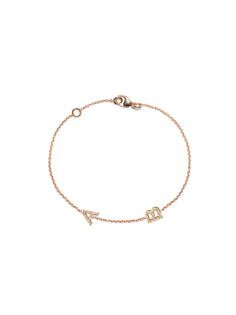 Customizable Love Letter Pavé Bracelet A to Z