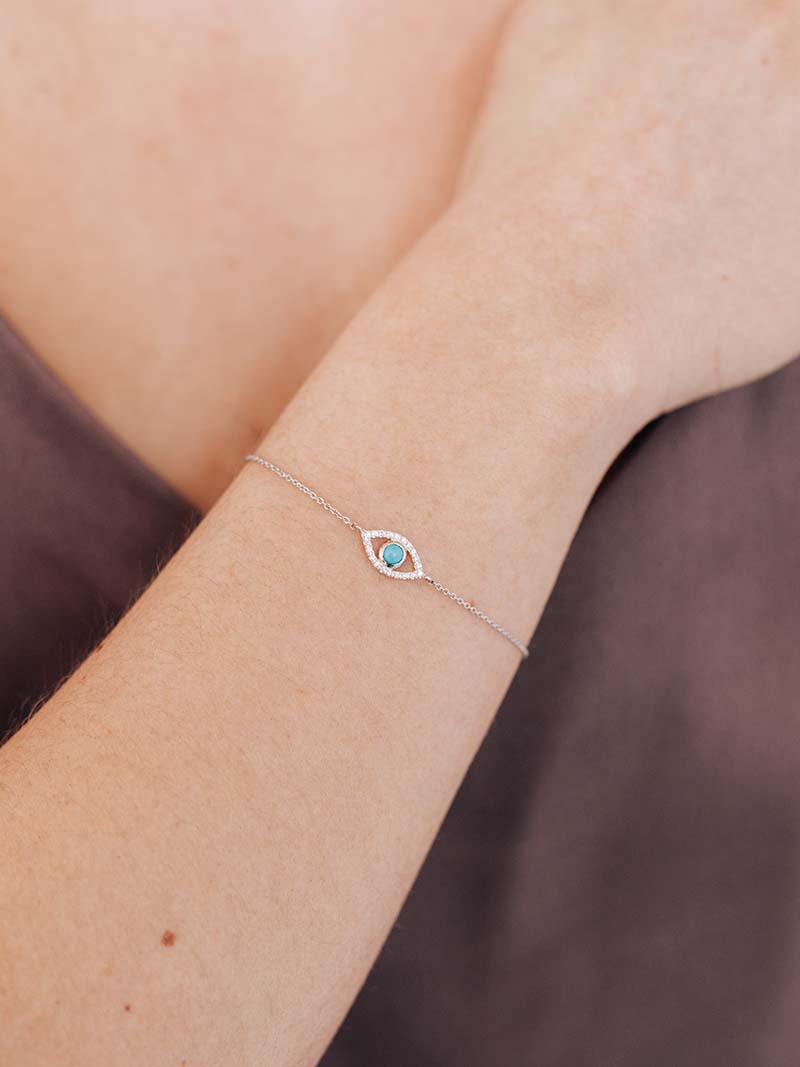 Classique Pavé Bracelet Mauvais Oeil
