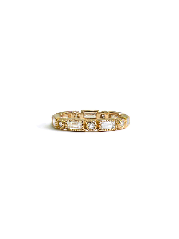 Cléo Baguette Milgrain Eternity Ring