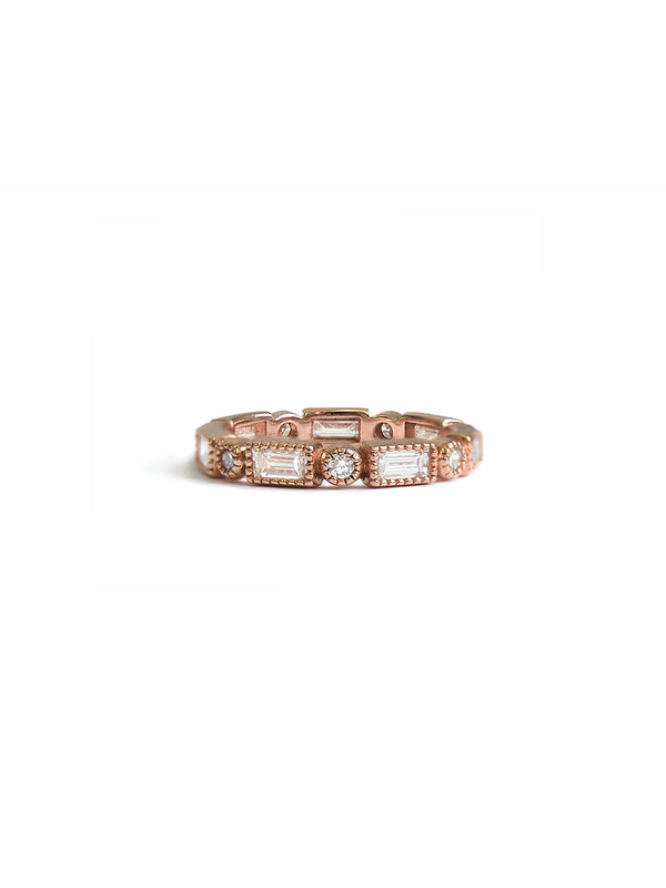 Cléo Baguette Milgrain Eternity Ring