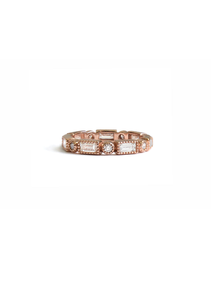 Cléo Baguette Milgrain Eternity Ring