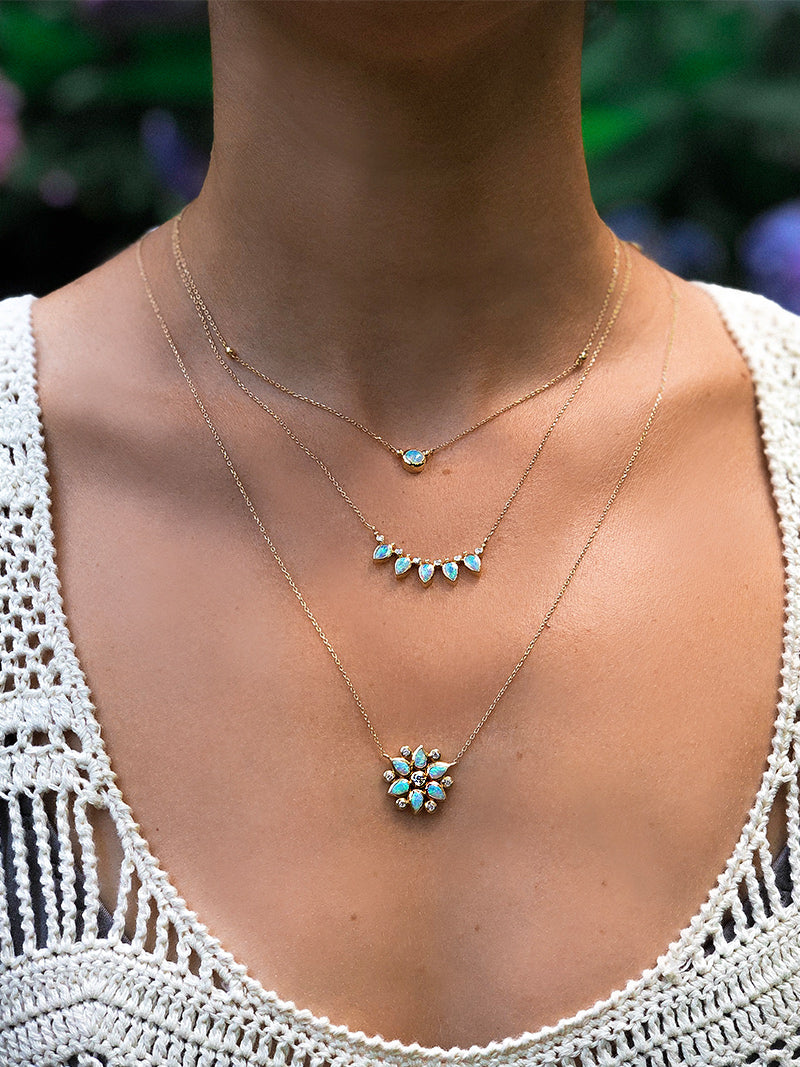 Bezel Bouquet Petal Necklace