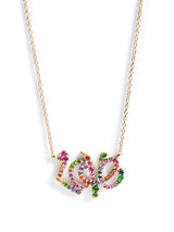 Love Letter Rainbow Pavé Script Necklace