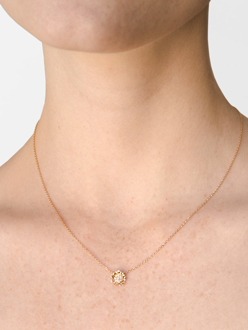 Collier Mini Hope Sunflower en Pavé