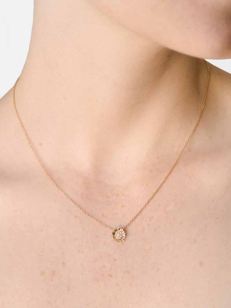 Collier Mini Hope Sunflower en Pavé