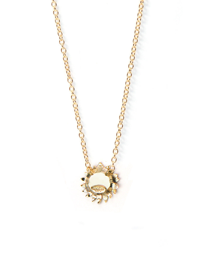 Sunflower Diamond Pendant Necklace 14k Yellow Gold (0.19ct) - AD6877