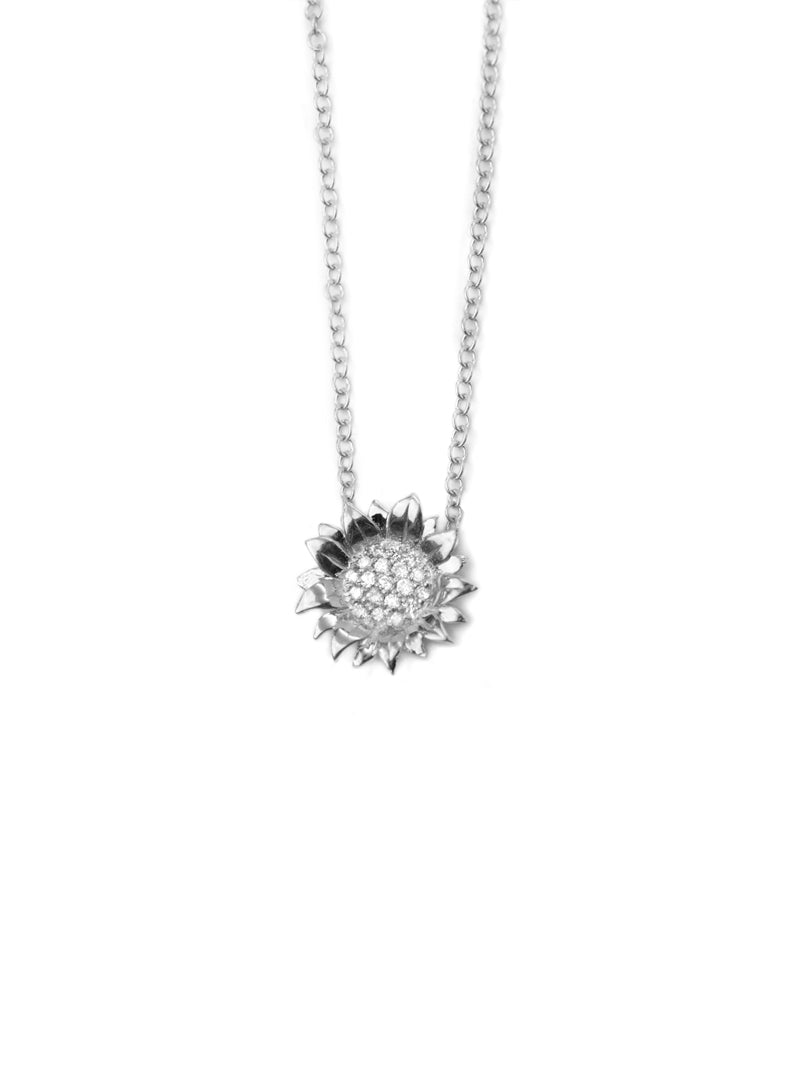 Hope Sunflower Mini Pavé Necklace
