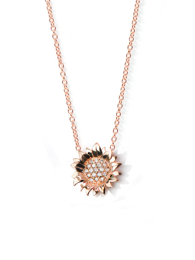 Hope Sunflower Pavé Necklace
