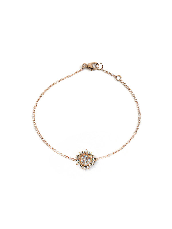 9ct Rose Gold 19cm Solid Belcher Diamond Padlock Bracelet | Goldmark (AU)