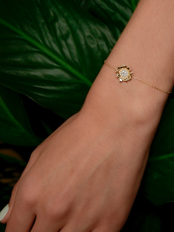 Pavé Hope Sunflower Bracelet