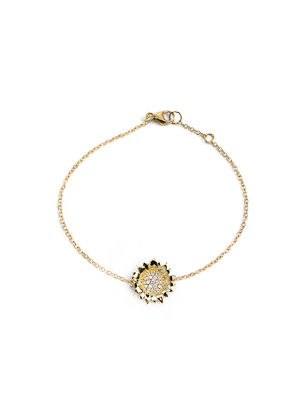 Pavé Hope Sunflower Bracelet