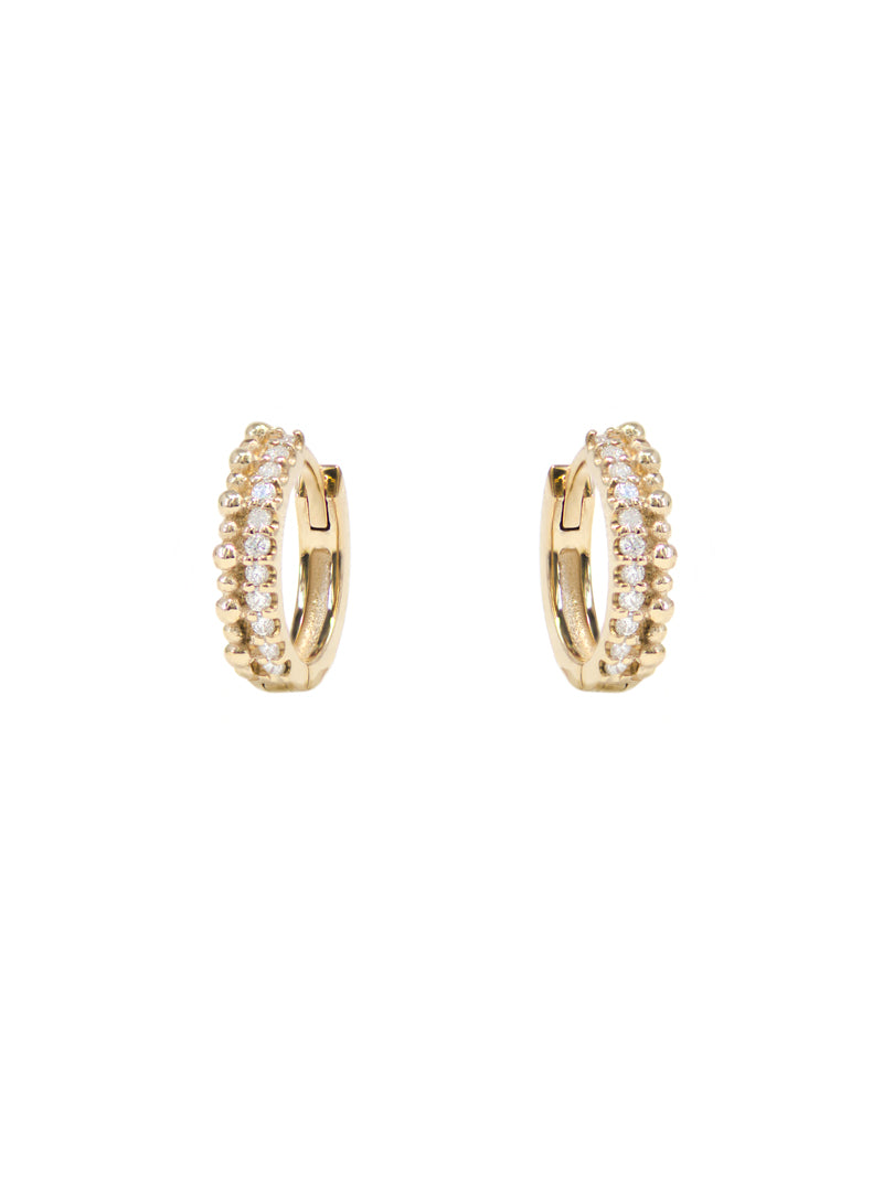 Dew Drop Diamond Pavé Double Huggies