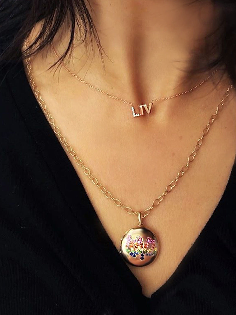 Rainbow Sapphire Love Locket