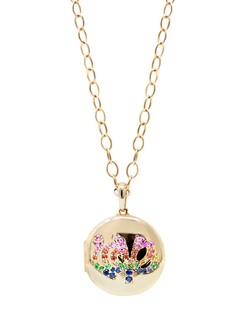 Rainbow Sapphire Love Locket