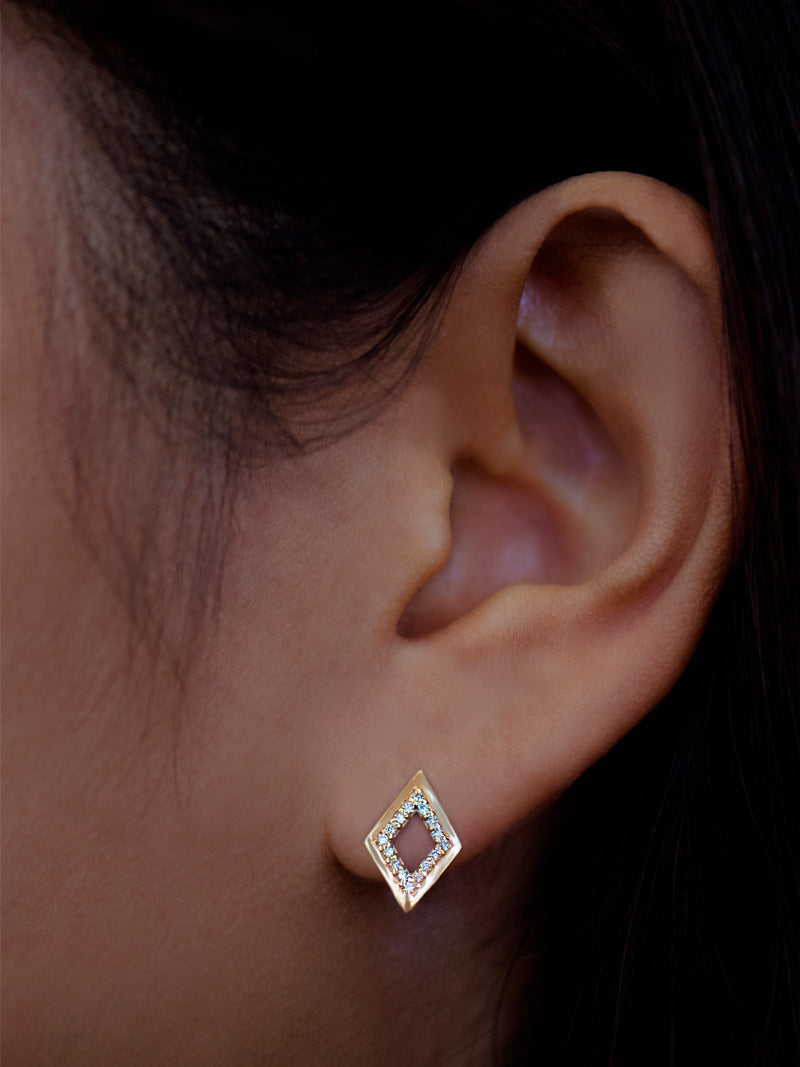 Cléo Hollow Rhombus Studs