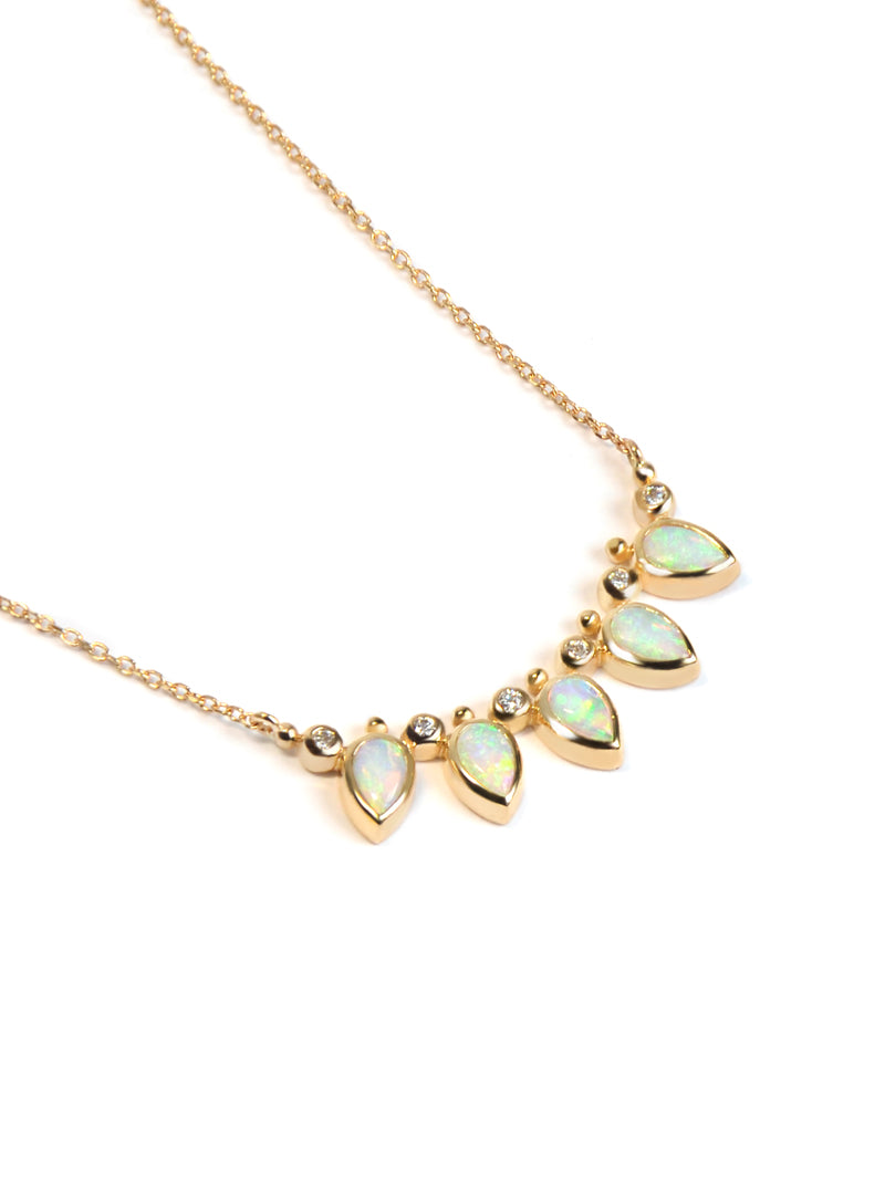 Bezel Bouquet Fan Necklace