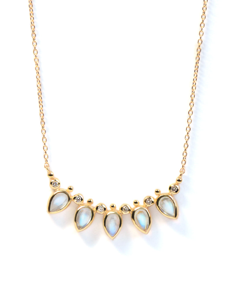 Bezel Bouquet Fan Necklace