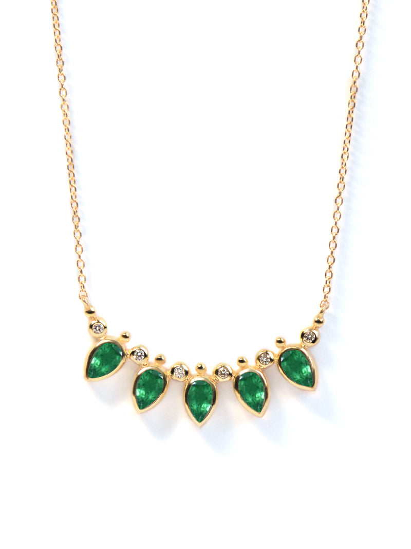 Bezel Bouquet Fan Necklace