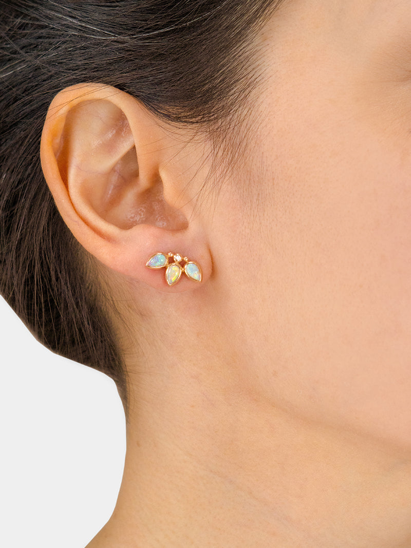 Bezel Bouquet Fan Studs