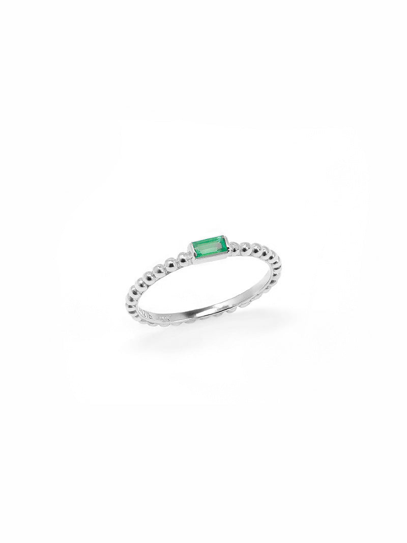 Dew Drop Baguette Stackable Ring