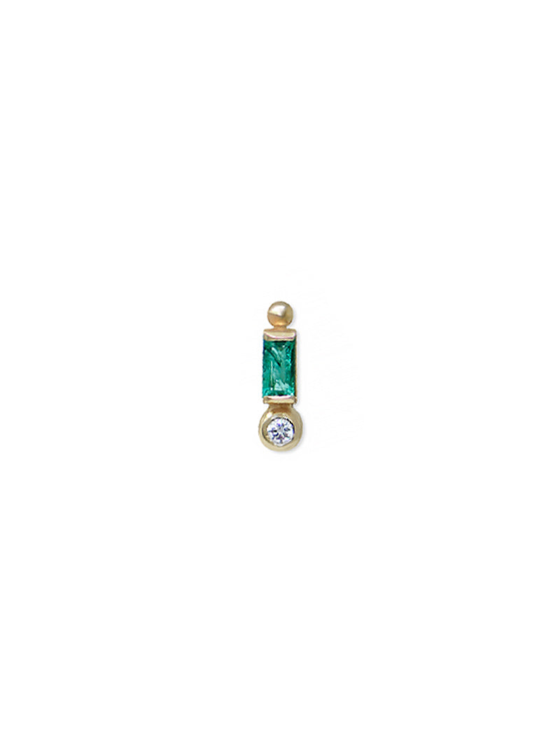 Cléo Emerald Baguette Stud