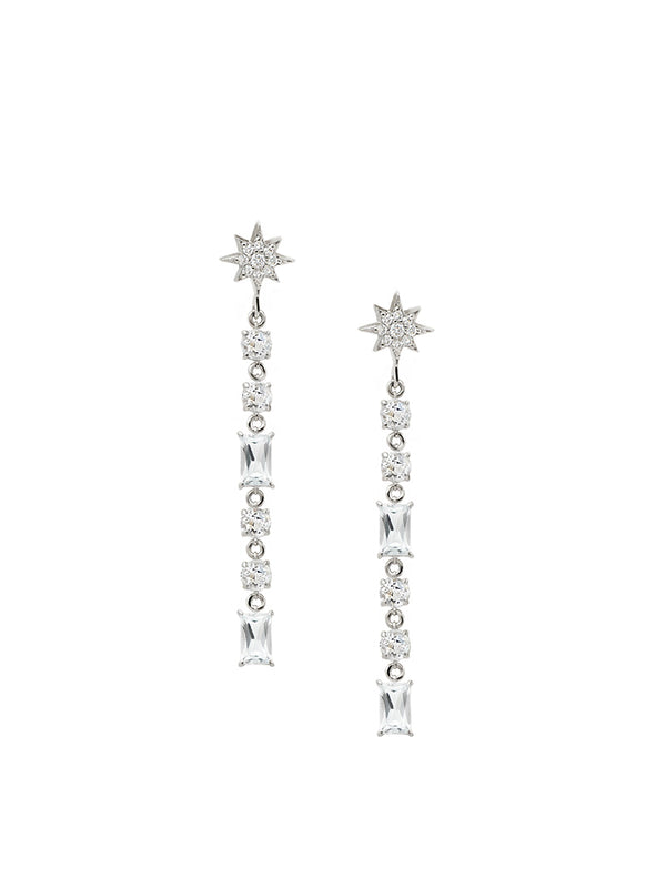 Boucles d'oreilles baguette linéaire étoile polaire Aztec