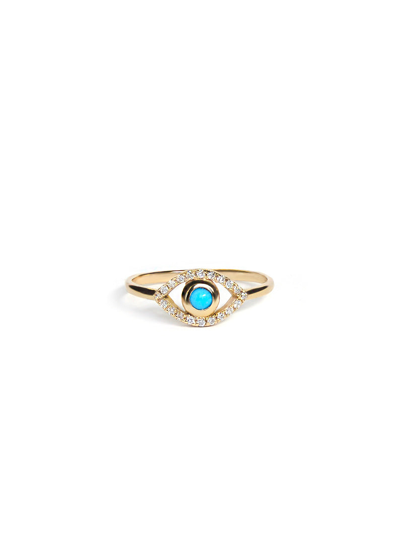 Classique Bague Pavé Mauvais Oeil