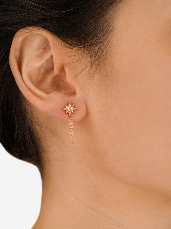 Micro Aztec Starburst Chain Earrings