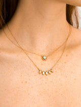 Bezel Bouquet Fan Necklace