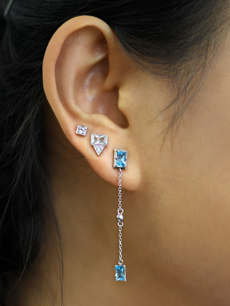 Clous d’Oreilles Baguette Triangle Cléo