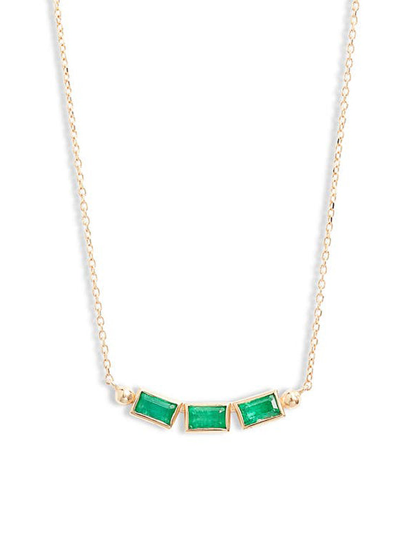 Cléo Baguette Trio Necklace