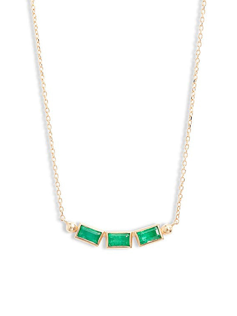 Cléo Baguette Trio Necklace