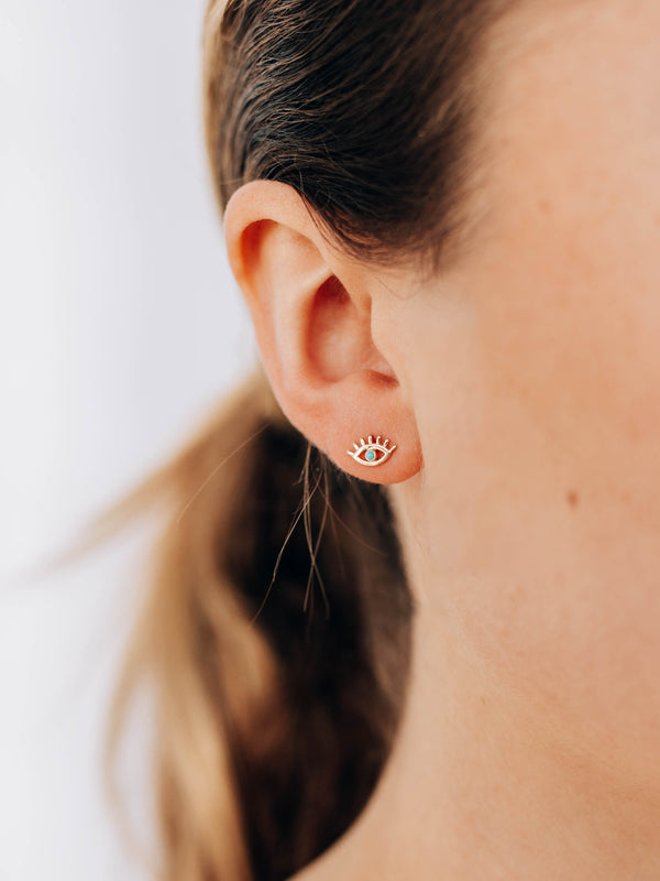 Anzie x Mel Soldera Turquoise Evil Eye Lash Stud