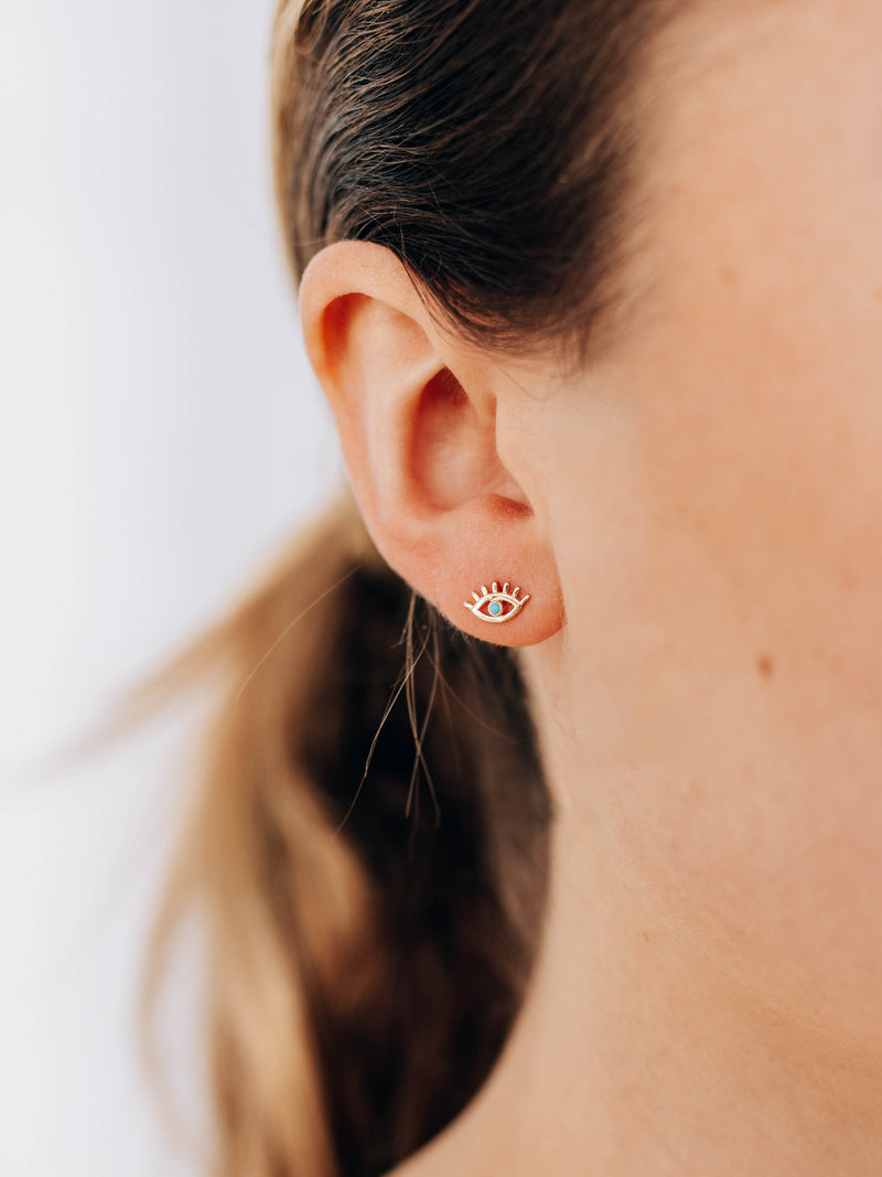 Anzie x Mel Soldera Turquoise Evil Eye Lash Stud