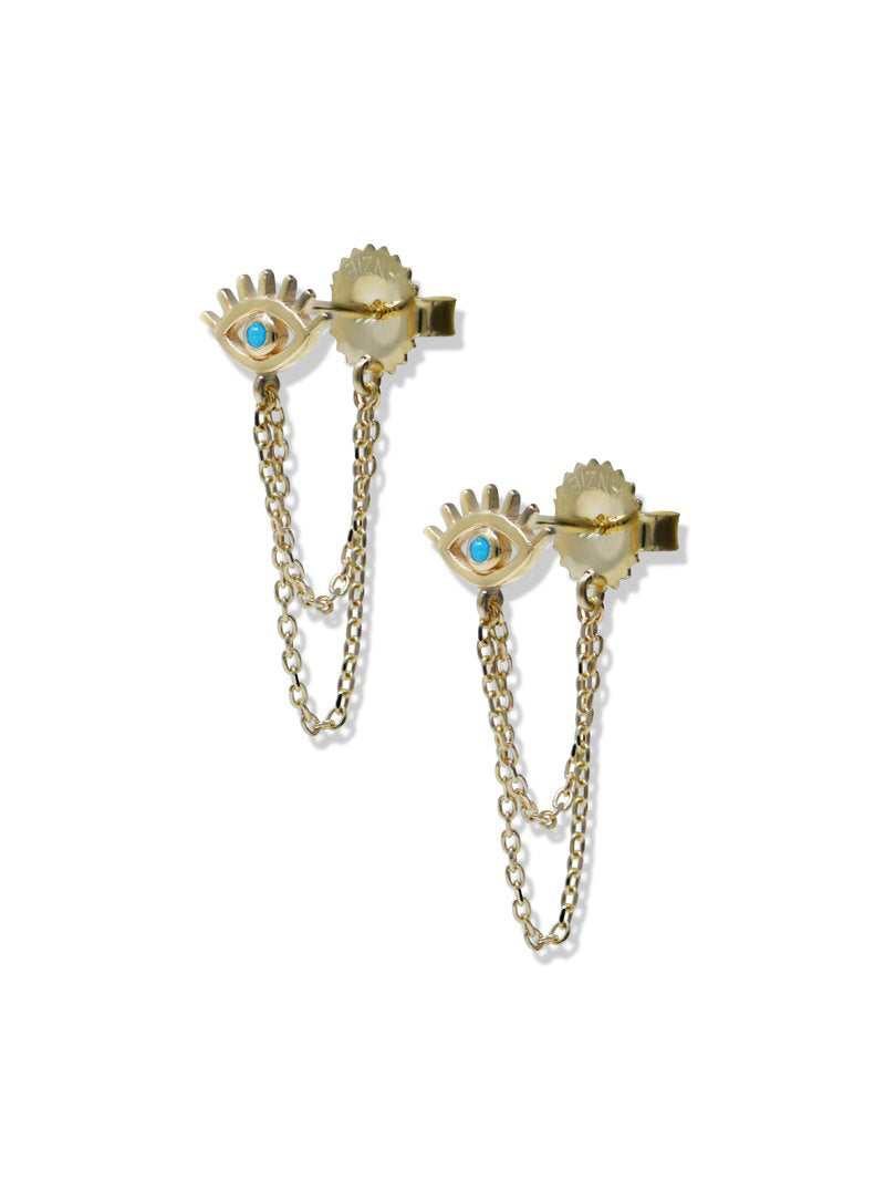 Boucles d’Oreilles Cil de Mauvais Turquoise 