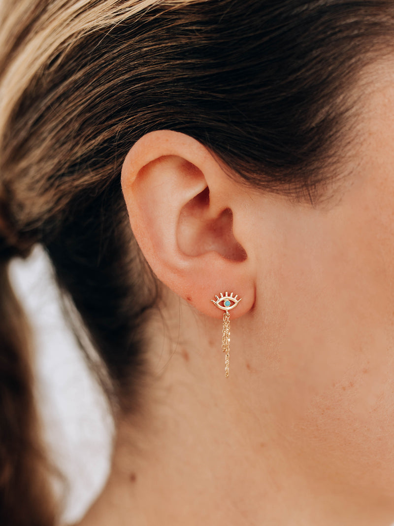 Boucles d’Oreilles Cil de Mauvais Turquoise 