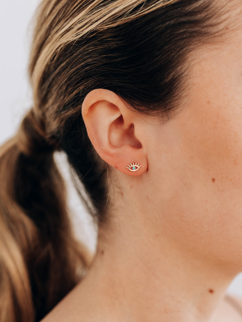 Anzie x Mel Soldera Turquoise Evil Eye Lash Stud