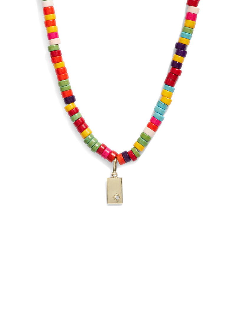 Collier Plaque Arc-en-Ciel Love Letter