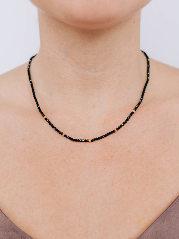 Collier Bohème de Spinelle Noir