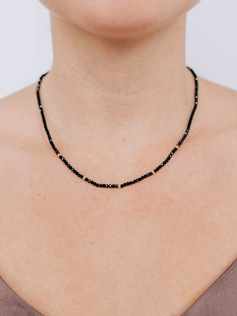 Collier Bohème de Spinelle Noir
