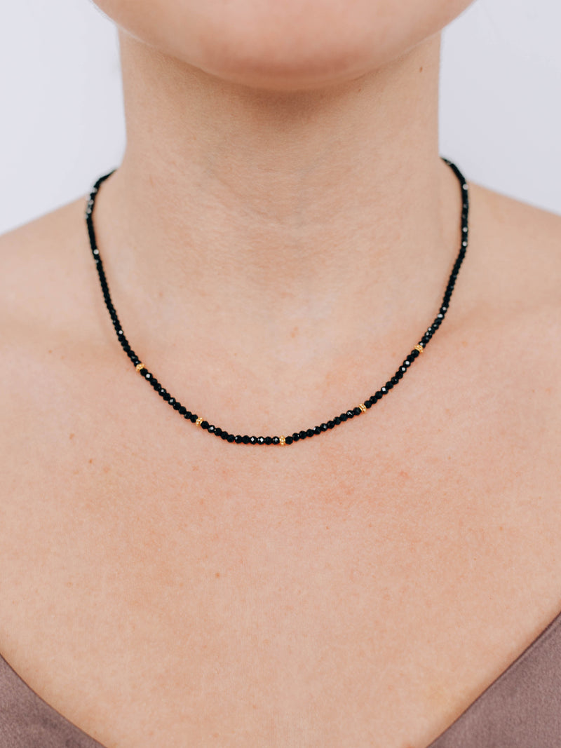 Bohème Black Spinel Faceted Necklace