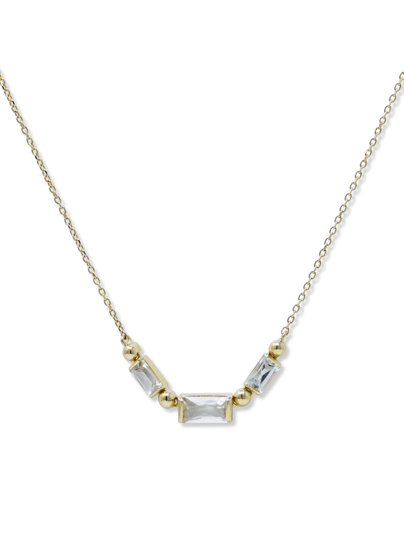 Cléo Baguette Curved Bar Necklace