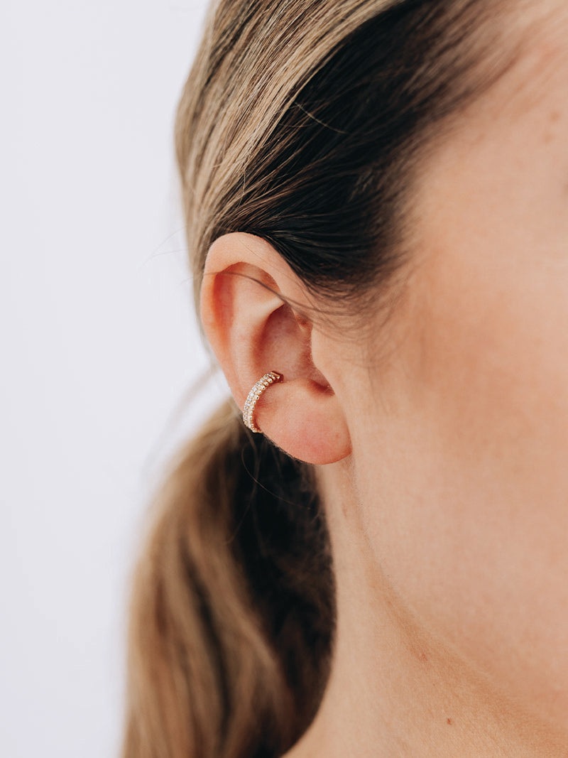 Manchette d'oreille en pavé Double Dew Drop