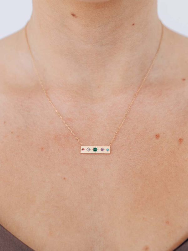 Collier Géométrique Pavé à Plaque Cléo