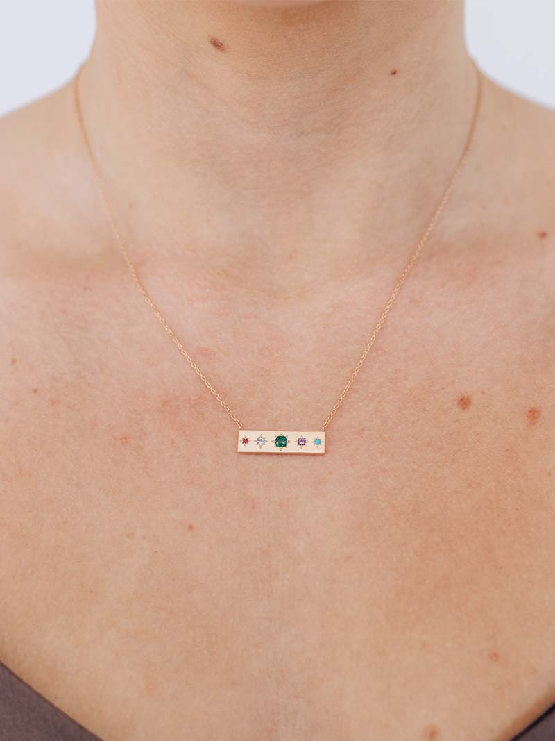 Collier Géométrique Pavé à Plaque Cléo