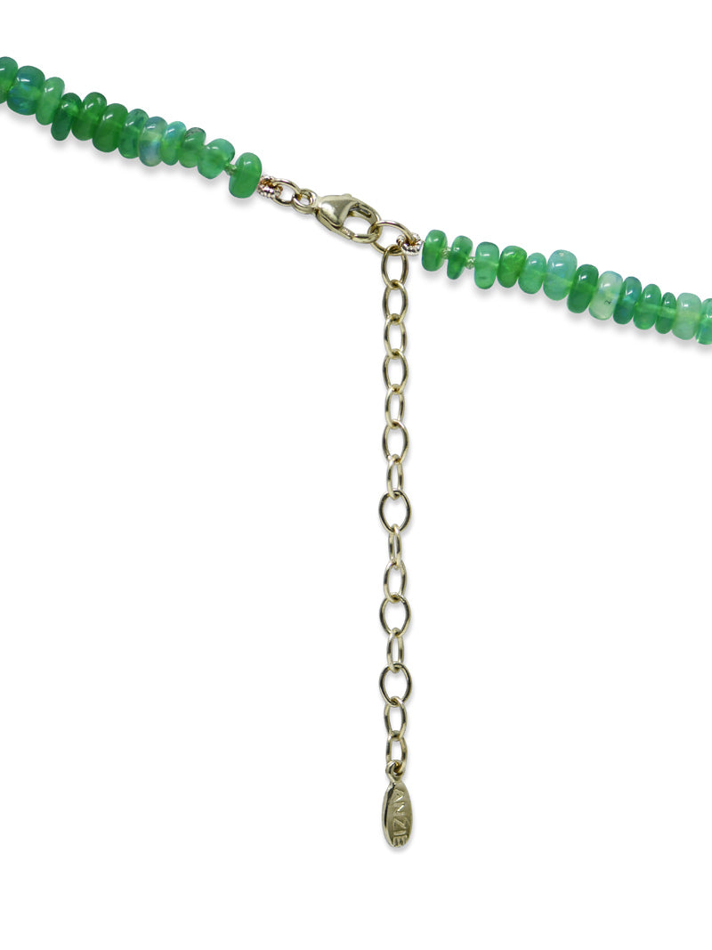 Bohème Smooth Green Opal Rondelle Necklace